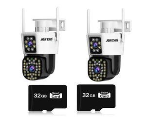 Set 2 Camere Supraveghere, Jortan 6MP Full HD 4K, Detectare Umana si Faciala, 2 Carduri 32GB incluse - Boomsale.ro