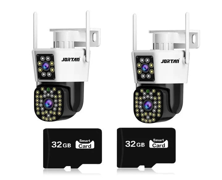 Set 2 Camere Supraveghere, Jortan 6MP Full HD 4K, Detectare Umana si Faciala, 2 Carduri 32GB incluse - Boomsale.ro