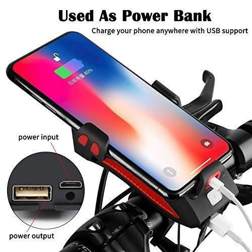 Lanterna bicicleta multifunctionala cu suport telefon si baterie de incarcare - Boomsale.ro