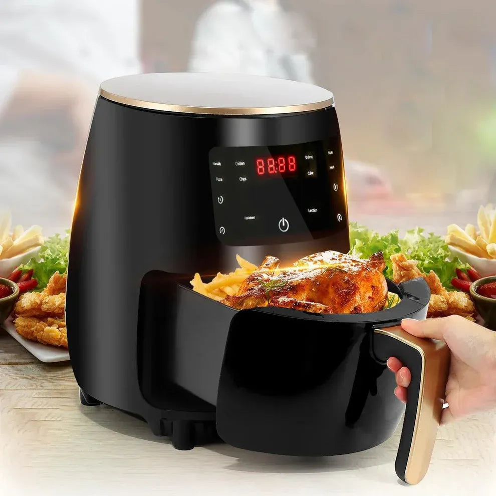 Friteuza cu aer cald, Air Fryer, 2400W, capacitate 6L ,afisaj digital, LCD Touch control - Boomsale.ro