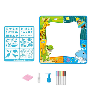 Covoras creativ pentru copii – desen cu apa, inclus carioci si spray, 80x80 cm - Boomsale.ro