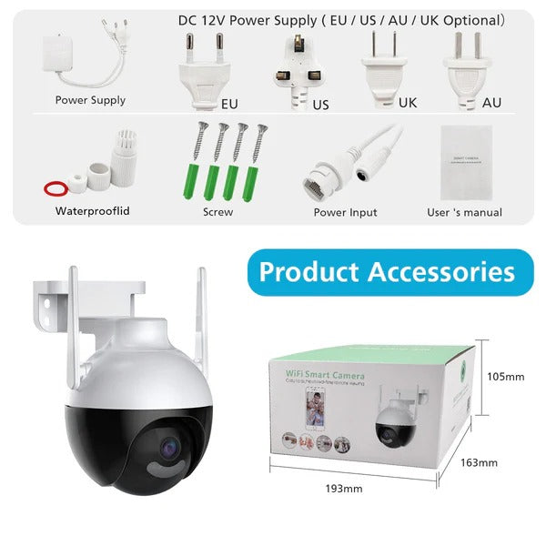 Camera Supraveghere WiFi 5MP PTZ 360° – Color Night Vision, IP66 - Boomsale.ro
