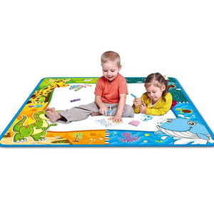 Covoras creativ pentru copii – desen cu apa, inclus carioci si spray, 80x80 cm - Boomsale.ro