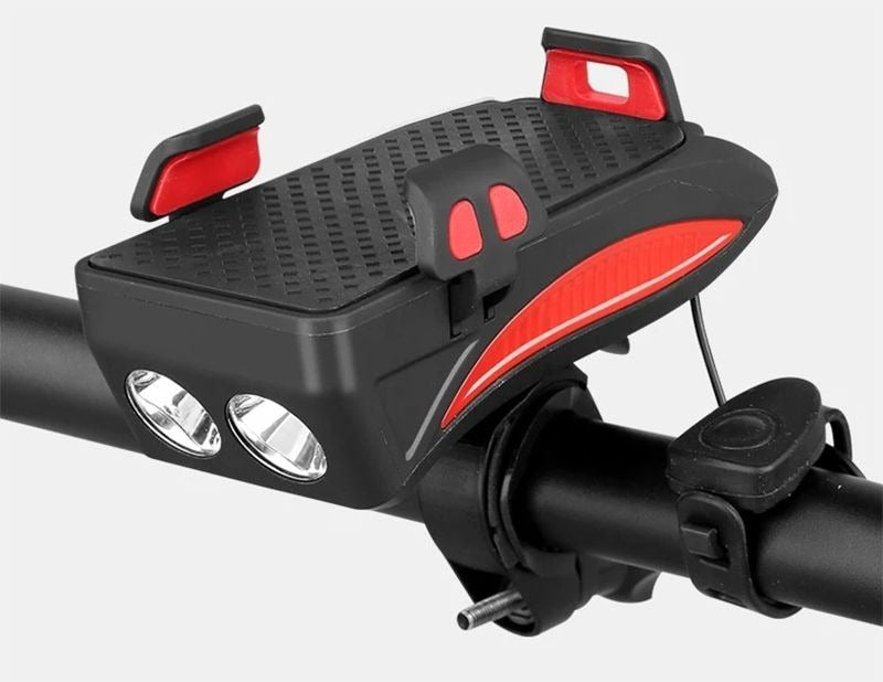 Lanterna bicicleta multifunctionala cu suport telefon si baterie de incarcare - Boomsale.ro