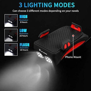Lanterna bicicleta multifunctionala cu suport telefon si baterie de incarcare - Boomsale.ro