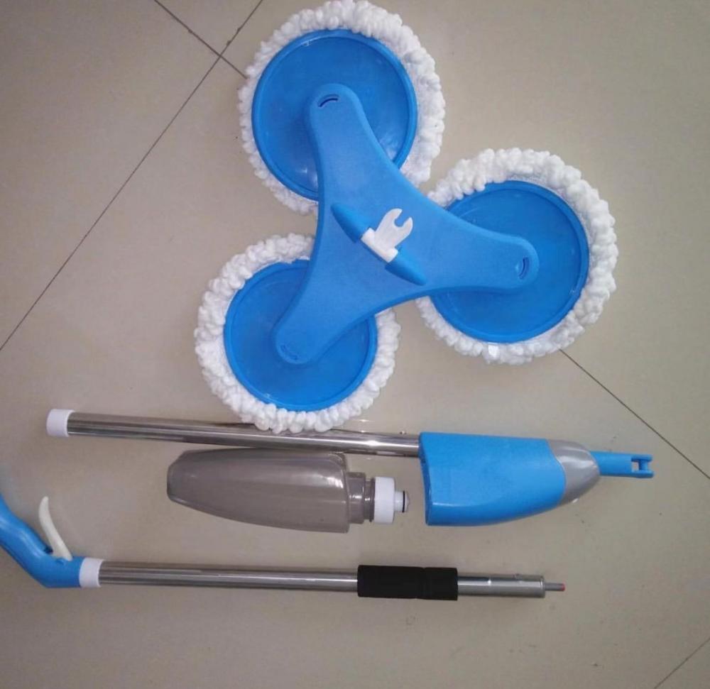 Mop Spray Triplu 600 ml, Microfibra Reutilizabila si Capete Rotative - Boomsale.ro