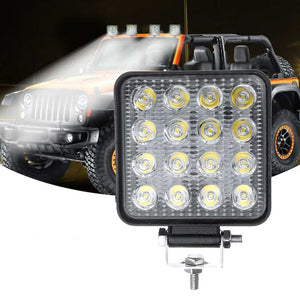 Set 8 proiectoare 16 LED 48W auto OFF-ROAD, IP 67 - Boomsale.ro