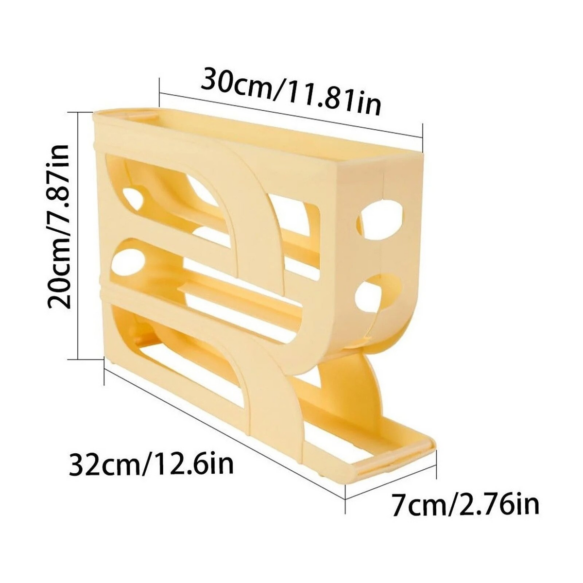 Suport oua pentru frigider, 4 niveluri, capacitate 30 oua, 32 x 7 x 20 cm, alb - Boomsale.ro