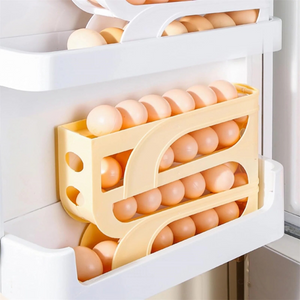 Suport oua pentru frigider, 4 niveluri, capacitate 30 oua, 32 x 7 x 20 cm, alb - Boomsale.ro