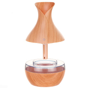 Set 2 Bucati – Umidificator Ultrasunete cu LED, Eliberare Parfum si Purificator Aer, Lemn + 12 sticlute ulei aromaterapie - Boomsale.ro
