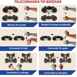 Masina RC pentru Cascadorii, Tractiune Integrala 4WD, Negru/Portocaliu - Boomsale.ro