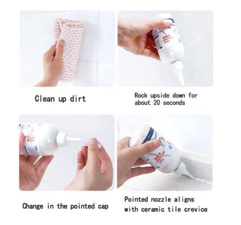 Set 2 x Umplutura Impermeabila pentru Rosturi de Gresie si Faianta, Etansare Rapida si Durabila, Alb, 150 ml/sticla - Boomsale.ro
