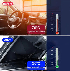 Parasolar Auto Pliabil, Dimensiune 79 x 130 cm, Protecție Completă pentru Parbriz - Boomsale.ro