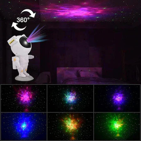 Proiector laser Astronaut cu joc de lumini nebula si stele, LED - Boomsale.ro