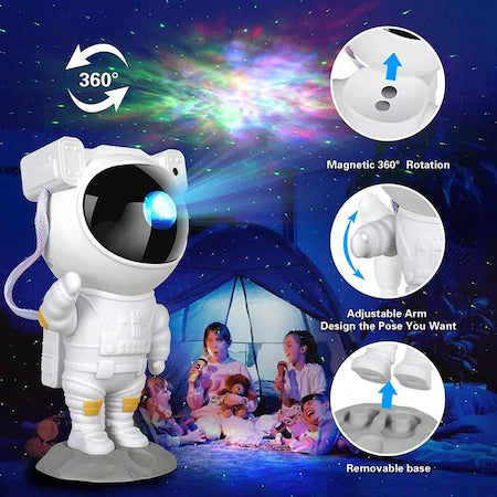 Proiector laser Astronaut cu joc de lumini nebula si stele, LED - Boomsale.ro