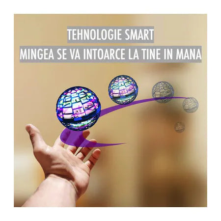 Minge zburatoare tip drona, lumini LED, incarcare USB, cu controller - Boomsale.ro