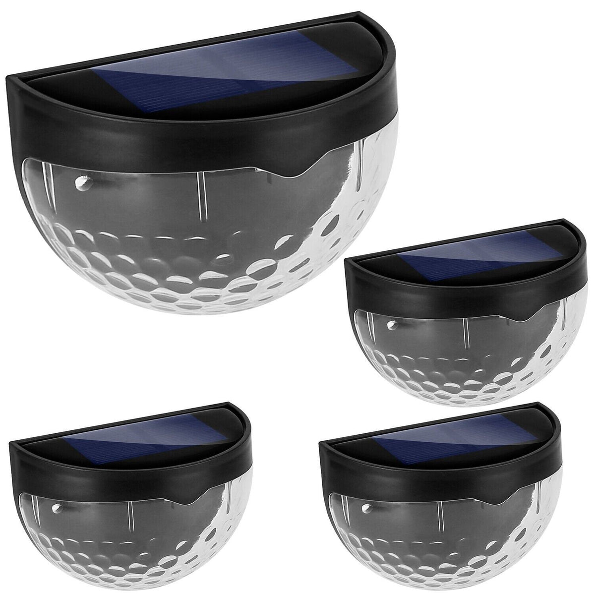 Set 4 Lampi Solare pentru Exterior, Montare Perete, cu 6 LED-uri, Lumina Calda - Boomsale.ro
