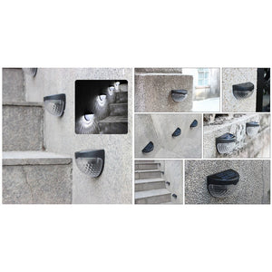 Set 4 Lampi Solare pentru Exterior, Montare Perete, cu 6 LED-uri, Lumina Calda - Boomsale.ro