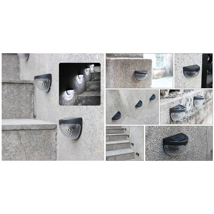 Set 4 Lampi Solare pentru Exterior, Montare Perete, cu 6 LED-uri, Lumina Calda - Boomsale.ro