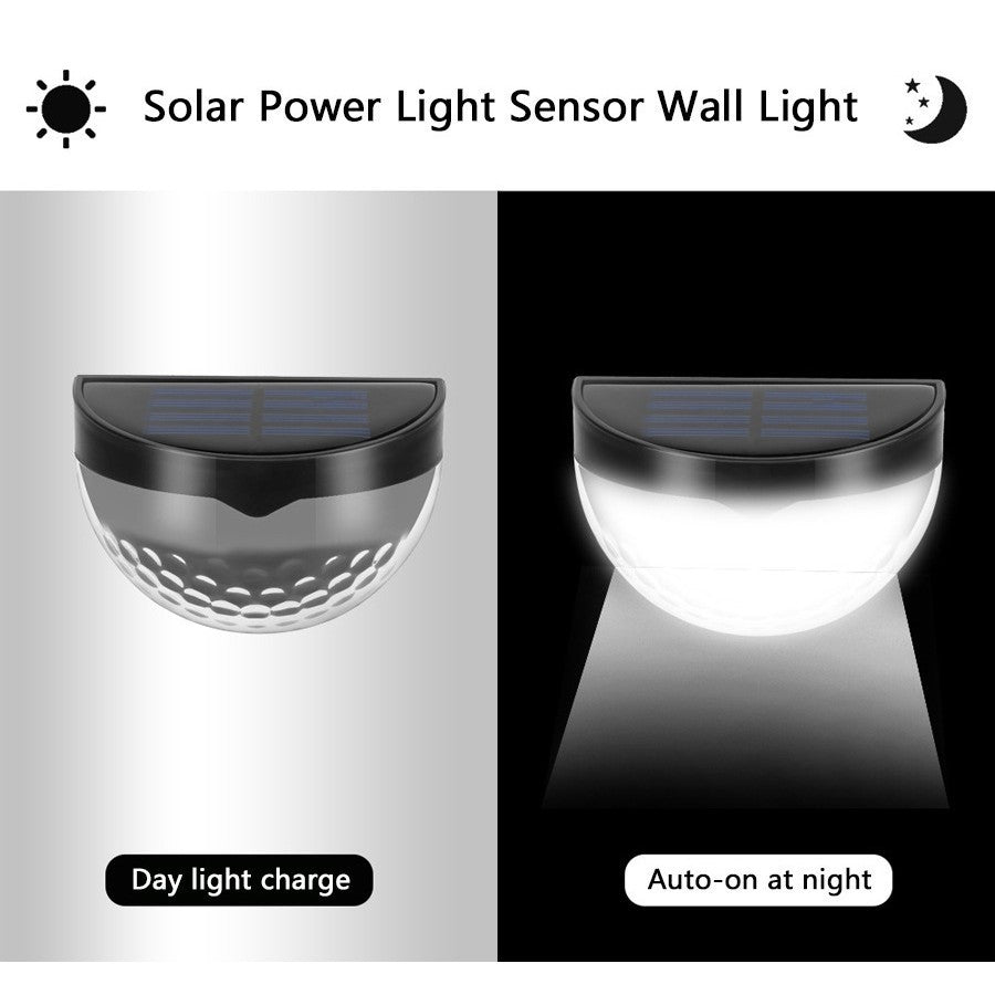 Set 4 Lampi Solare pentru Exterior, Montare Perete, cu 6 LED-uri, Lumina Calda - Boomsale.ro