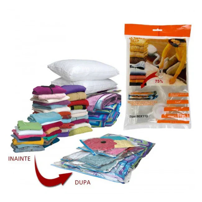 Saci de vidat haine, set de 4 bucati, pentru depozitare sigura 70 x 100 - Boomsale.ro