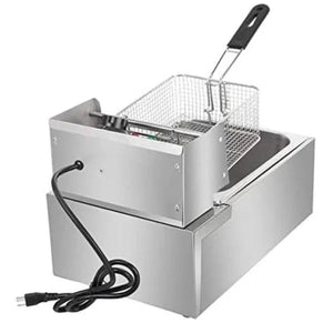 Friteuza Electrica Profesionala 6L, Inox, 2500W – Termostat Reglabil, Capac Antistropire, Usor de Curatat - Boomsale.ro