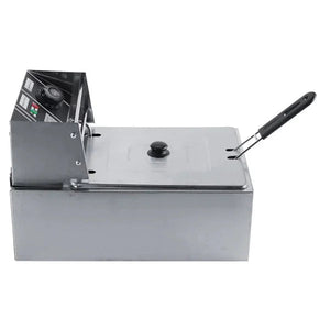 Friteuza Electrica Profesionala 6L, Inox, 2500W – Termostat Reglabil, Capac Antistropire, Usor de Curatat - Boomsale.ro