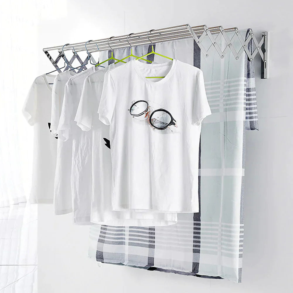 Uscator rufe din aluminiu, retractabil, cu prindere in perete 70cm - Boomsale.ro