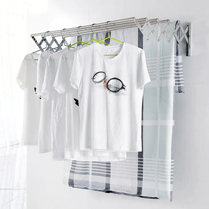 Uscator rufe din aluminiu, retractabil, cu prindere in perete 70cm - Boomsale.ro