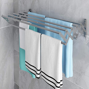 Uscator rufe din aluminiu, retractabil, cu prindere in perete 70cm - Boomsale.ro