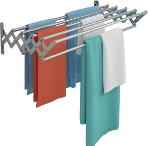 Uscator rufe din aluminiu, retractabil, cu prindere in perete 70cm - Boomsale.ro