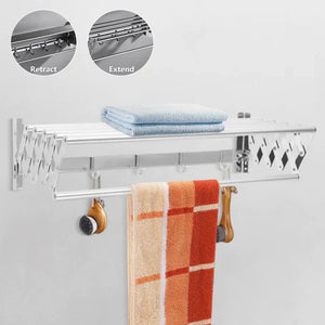 Uscator rufe din aluminiu, retractabil, cu prindere in perete 70cm - Boomsale.ro