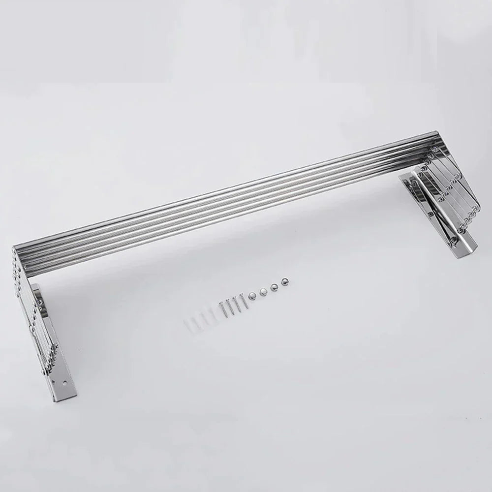 Uscator rufe din aluminiu, retractabil, cu prindere in perete 70cm - Boomsale.ro